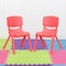 Flash Furniture Red Plastic Stackable School Chair with 12" Seat Height, PK2 2-YU-YCX-001-RED-GG - alternate 1